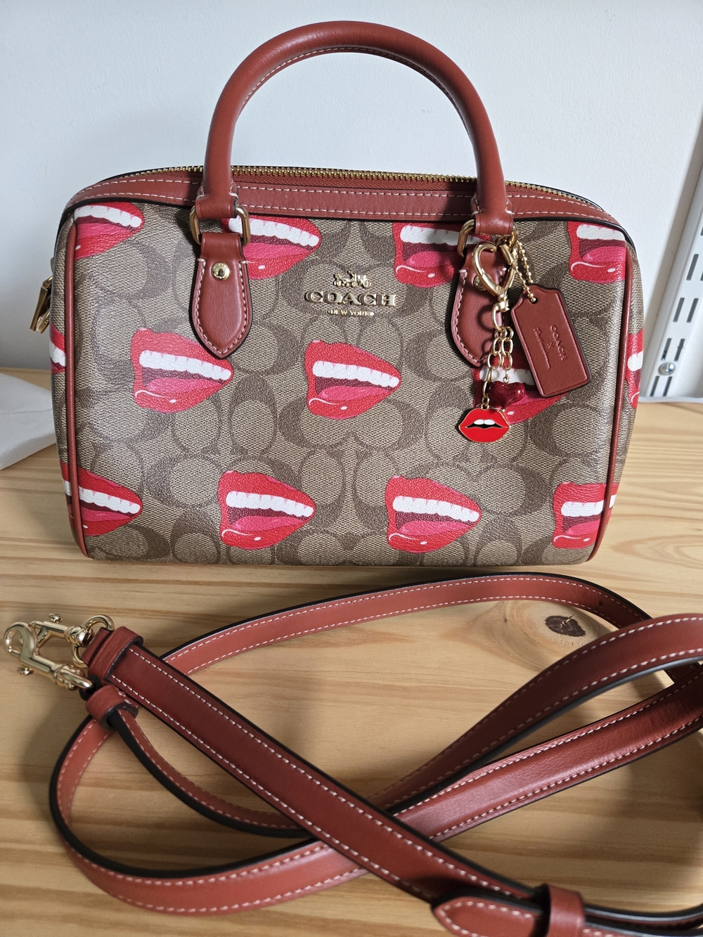 Coach X Tom Wesselmann Rowan Satchel Bag In Signature Canvas + Keychain